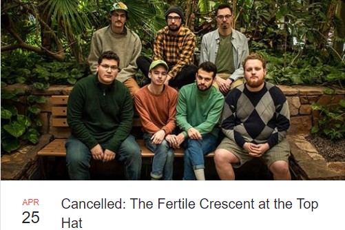 An image from Facebook of a cancelled concert event.